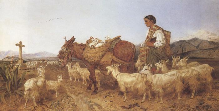 Richard ansdell,R.A. Going to Market (mk37) oil painting picture